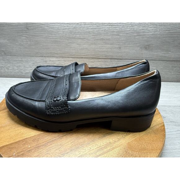 LifeStride London Black Penny Loafers Comfort Soft System Work Shoes Size 9W - Picture 2 of 7